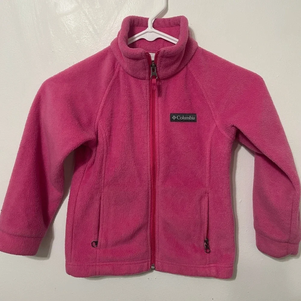 Columbia Kids Fleece Jacket XXS Pink Zip Up Outerwear READ